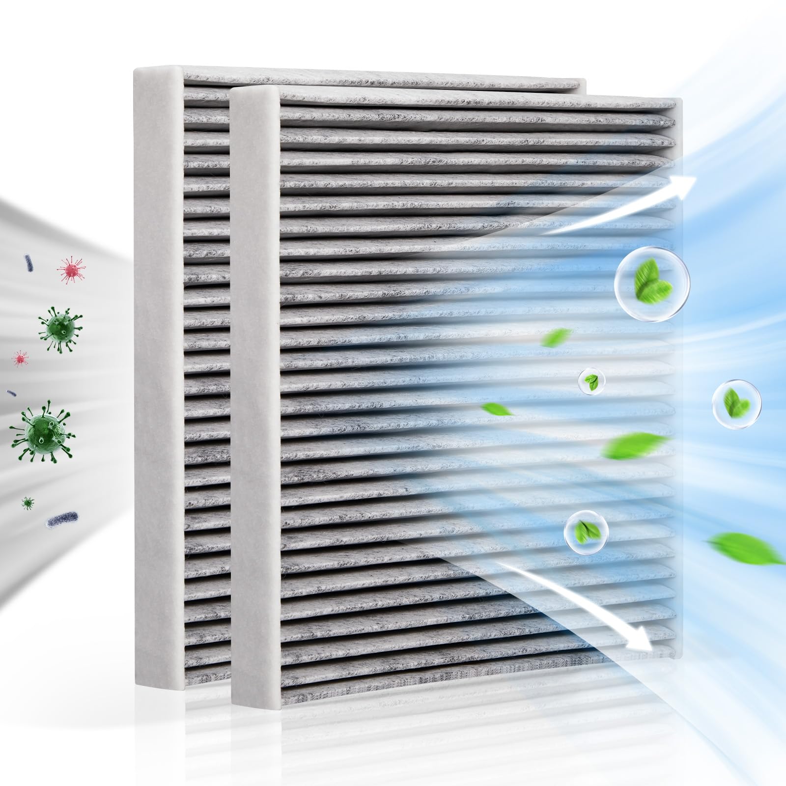 VEPAGOO CF11183 Carbon Cabin Air Filter for Chrysler Dodge Durango Jeep Grand Cherokee 2011 2012 2013 2014 2015 2016 2017 2018 2019 2020 2021 air conditioner filter, 2 Pieces