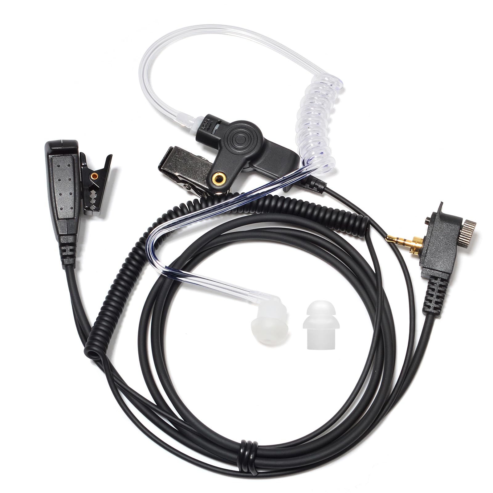 HYS 1 Pin Earpiece Compatible with Motorola MTH500 MTH600 MTH650 MTH800 MTH850 MTP850 MTS850, Acoustic Tube Radio Headset with PTT (Type 3) — image 1