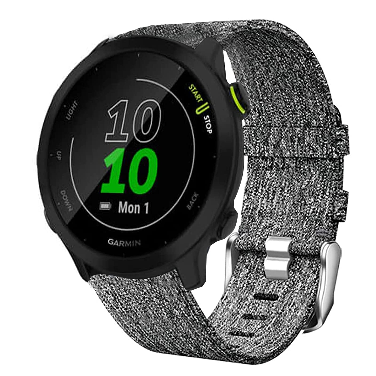 Giaogor Compatible for Garmin Forerunner 55 Band, Breathable Nylon Woven Fabric Replacement Accessory Strap Compatible for Garmin Forerunner 55 / Approach S42 / Approach S12 (Gray)
