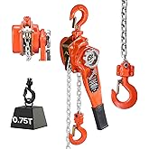 VEVOR Manual Lever Chain Hoist, 3/4T 1650LBS Capacity Heavy Duty Come Along, 20FT Lift G80 Alloy Steel Chain with Dual Pawl Mechanical Brake,360°Rotating Hooks, for Warehouse Construction Garage