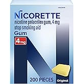 Nicorette Nicotine Gum Stop Smoking Aid, 4 mg, Original Flavor - 200 Count