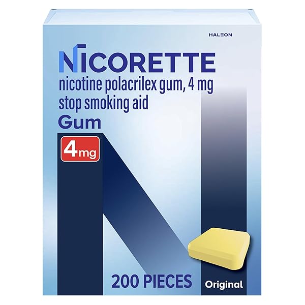 NICORETTE NICOTINE GUM STOP SMOKING AID, 4 MG, ORIGINAL FLAVOR – 200 COUNT