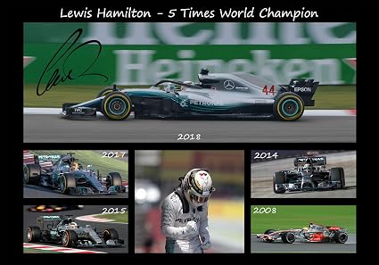 2018 Lewis Hamilton Signed F1 Multi World Champion Autographed