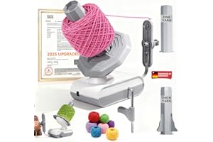 VCNFPRO Upgraded 5.0 Electric Yarn Winder【Top1 RPM German Motor】【SGS-Grade Precision Gears】 Wool Yarn Ball Winder Compact Automatic for Crocheting Super Strong Tension, Ideal for Home and Studio (Gray White)