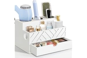 UNISTYLE Hair Tool Organizer, Hair Dryer Holder with Drawer, Bathroom Countertop Organizer for Bathroom Accessories, Blow Dryer Organizer for Hair Styling Tools, Vanity Organizer for Bathroom, Vanity, Kitchen