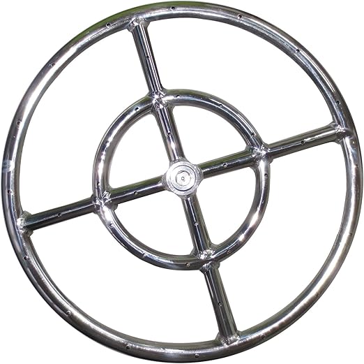 Meter Star 12 Round Fire Pit Burner Ring 1 Set 304 Series Stainless Steel Btu 92 000 Max Propane Fire Pit Ring Burner Fire Pit Round Burner Amazon Co Uk Garden Outdoors