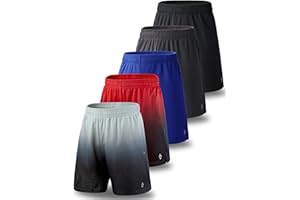 LIBERTY PRO 5 Pack Boys Athletic Shorts Mesh Basketball Youth Apparel Kids Sports Active Gear with Pockets