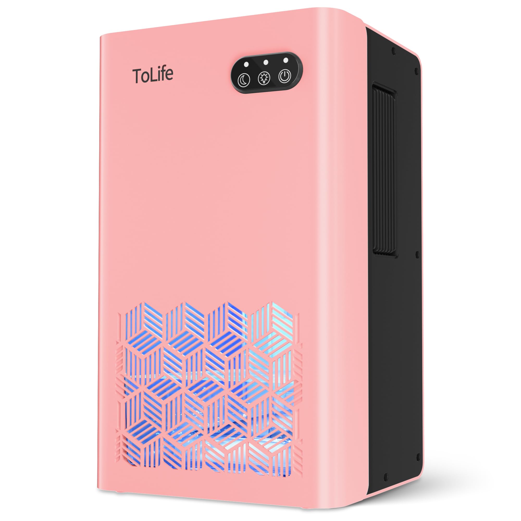 ToLife Dehumidifiers Parts Fans for Bedroom, replacement room air conditioner fans 95 OZ Dehumidifier for Room with Auto Shut Off, Sleep Mode, Pink
