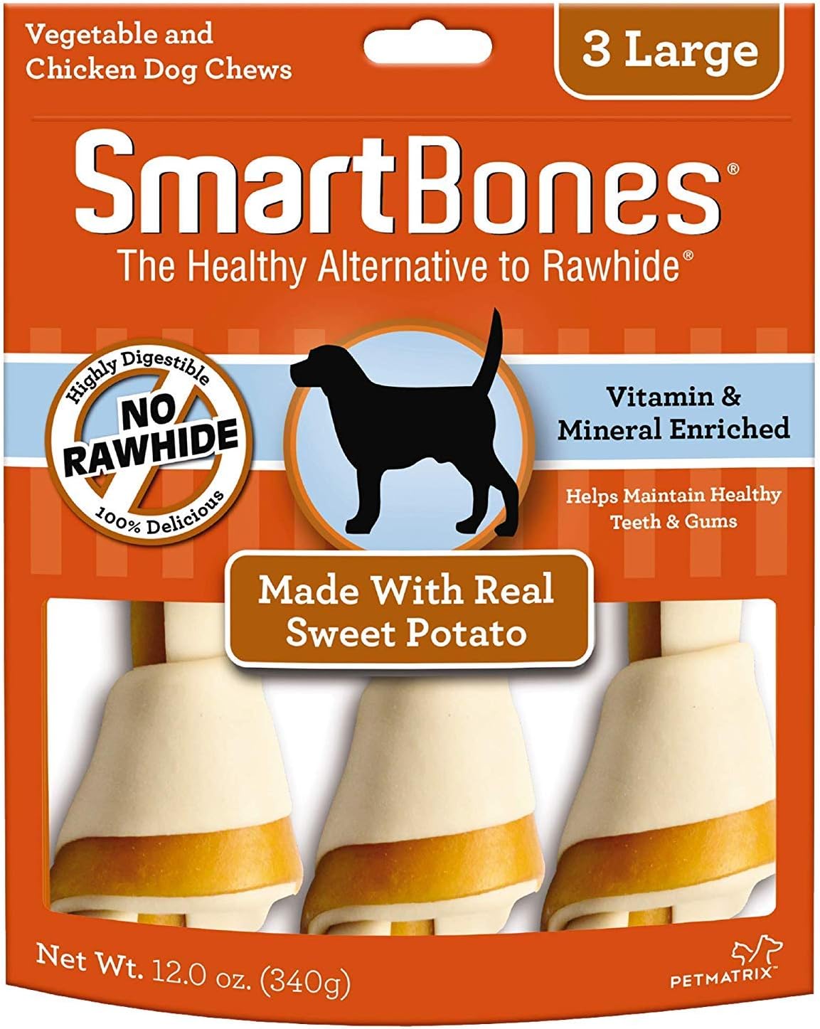 Smartbones Rawhide-Free Dog Bones, Sweet Potato Flavor
