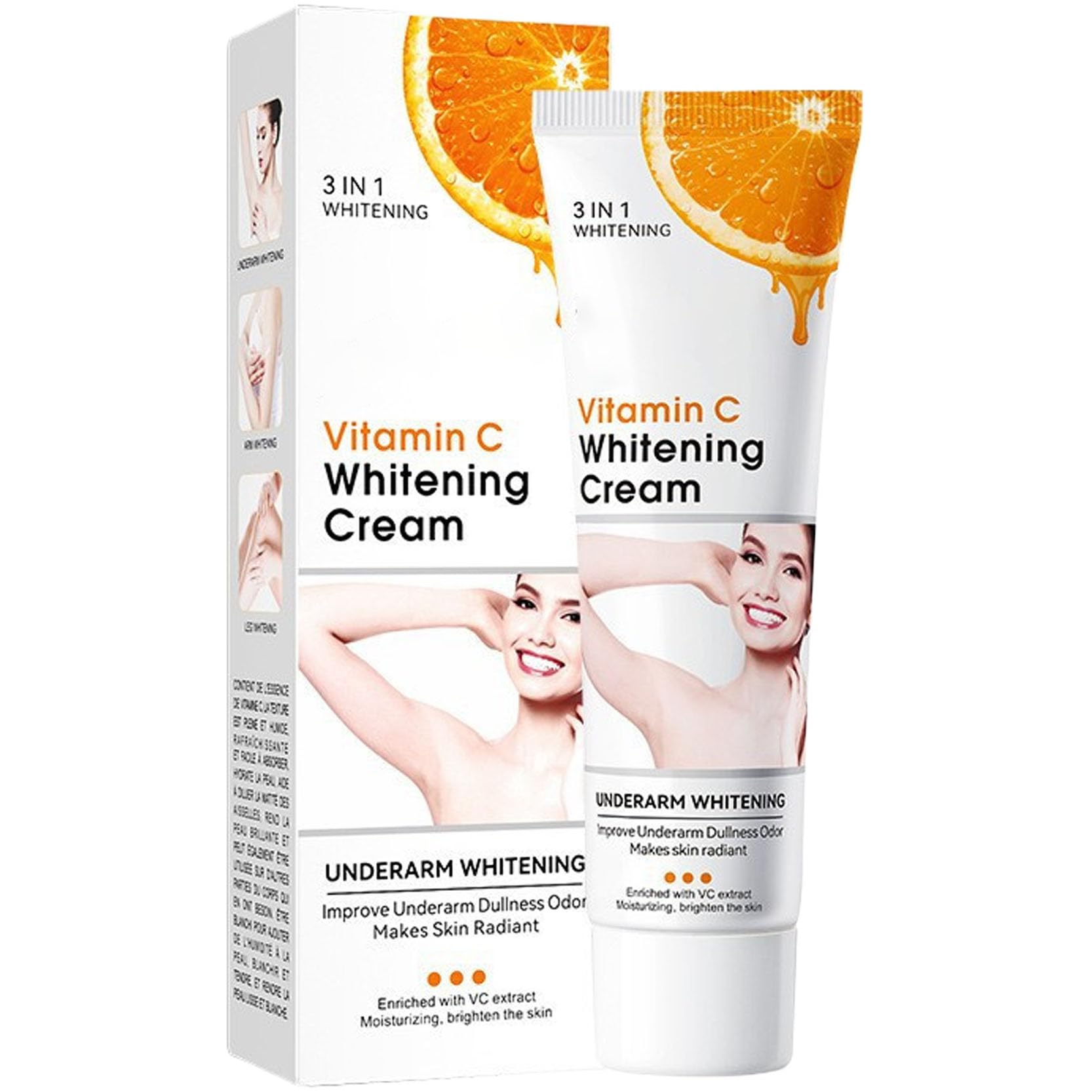 Bellezon Whitening Cream, Bellezon Body Care Brightening Cream, 10 Seconds Instant Whitening Cream, Skin Lightening Cream for Dark Skin, Armpit, Knee, Elbow, Underarm Whitening Cream for Women (2 Pcs)