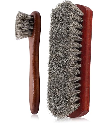 Kit De 4 Brosses En Crin De Cheval Pour Nettoyer Et Faire Briller Tes Chaussures & Bottes - Inclut Chiffon Microfibre