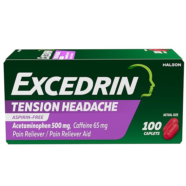 EXCEDRIN TENSION HEADACHE RELIEF CAPLETS, ACETAMINOPHEN 500MG, CAFFEINE...