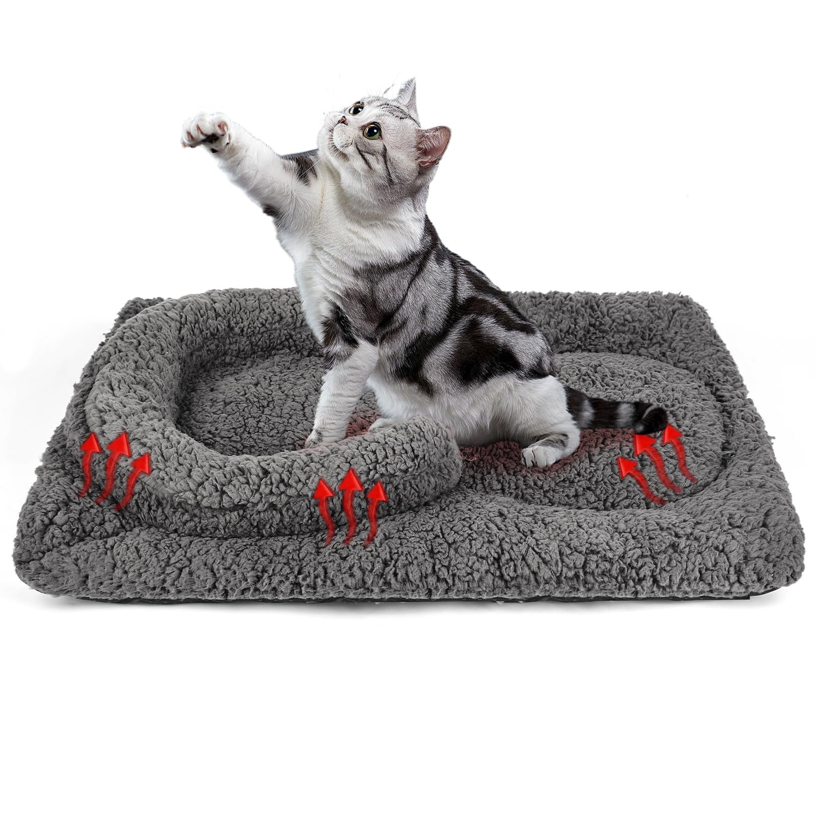 Photo 1 of TailTastic Self Warming Cat Bed Mat with U-Shaped Pillow -24"x18" Soft Thickened Thermal Cat Bed, Machine Washable Heat Retention Pad for Indoor Cats