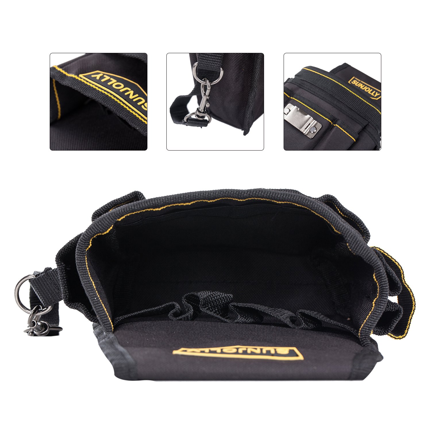 Durable Tool Pouch with Maintenance and Electrician\'s Holsters for Tools, Flashlight, Keys (Adjustable Waist Strap)