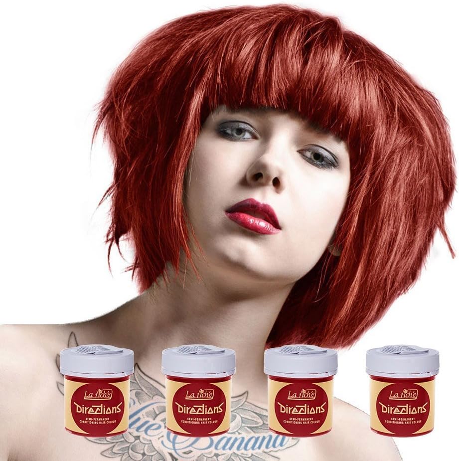 La Riche Directions Vermillion Red Set of 4 88ml Semi-Permanent Hair Colour