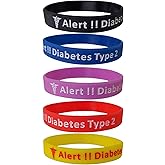 Max Petals Diabetes Type 2 Silicone Bracelet Wristbands - 5 Pack
