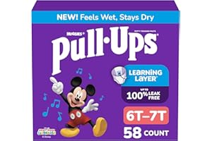 Pull-Ups Boys' Potty Training Pants, Size 6T-7T Training Underwear (55-75 lbs), 58 Count