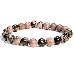 Rhodonite Gem Semi Precious Beads Bracelet