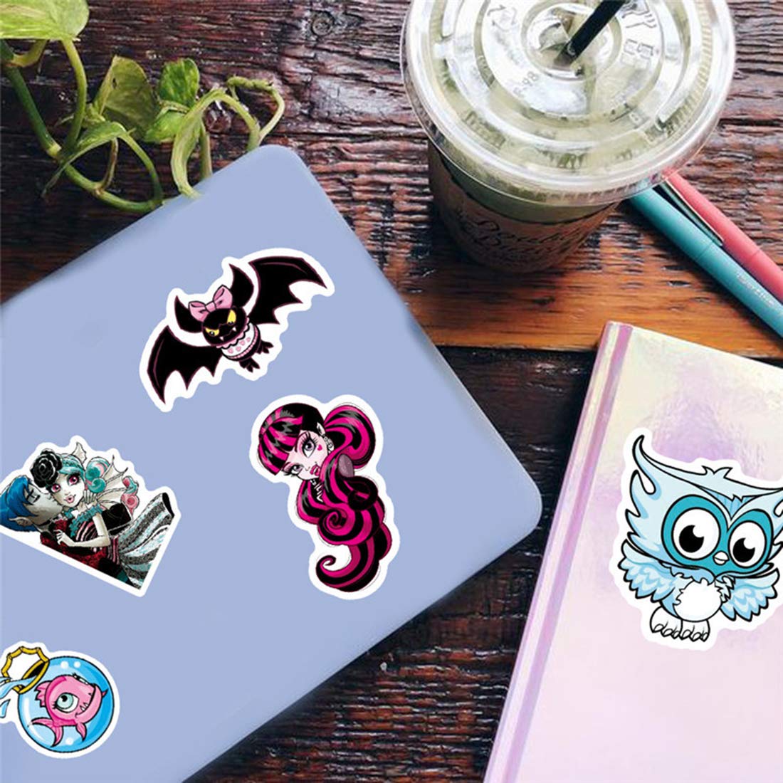 50Pcs Monster High Merch Stickers Pack for Water Bottle Cup Laptop Guitar Car Motorcycle Bike Skateboard Luggage Box Vinyl Waterproof Graffiti Patches LQ