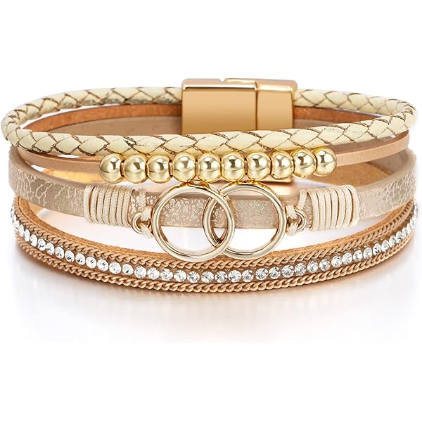 YALLNASL Bracciale Vintage Boho Con Stampa Mucca Leopardata, Regolabile In Ecopelle E Metallo, Per Donna, Stile Punk Gotico, Accessorio Moda Per Festa E Quotidiano