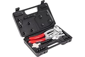 Heavy Duty Hole Punch Tool Set - NiQinWuKin Metal Hole Punch Professional Heavy Duty Hole Puncher Hand 3/32in to 9/32in for Aluminum, Brass, and Steel Sheet Metal and More with Storage Box (Red)