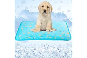 SEIS Dog Ice Pad Ice Silk Cats Kennel Mat Pet Cooling Pad Summer Cool Bamboo Mat Breathable Pad (Blue Fruit, M