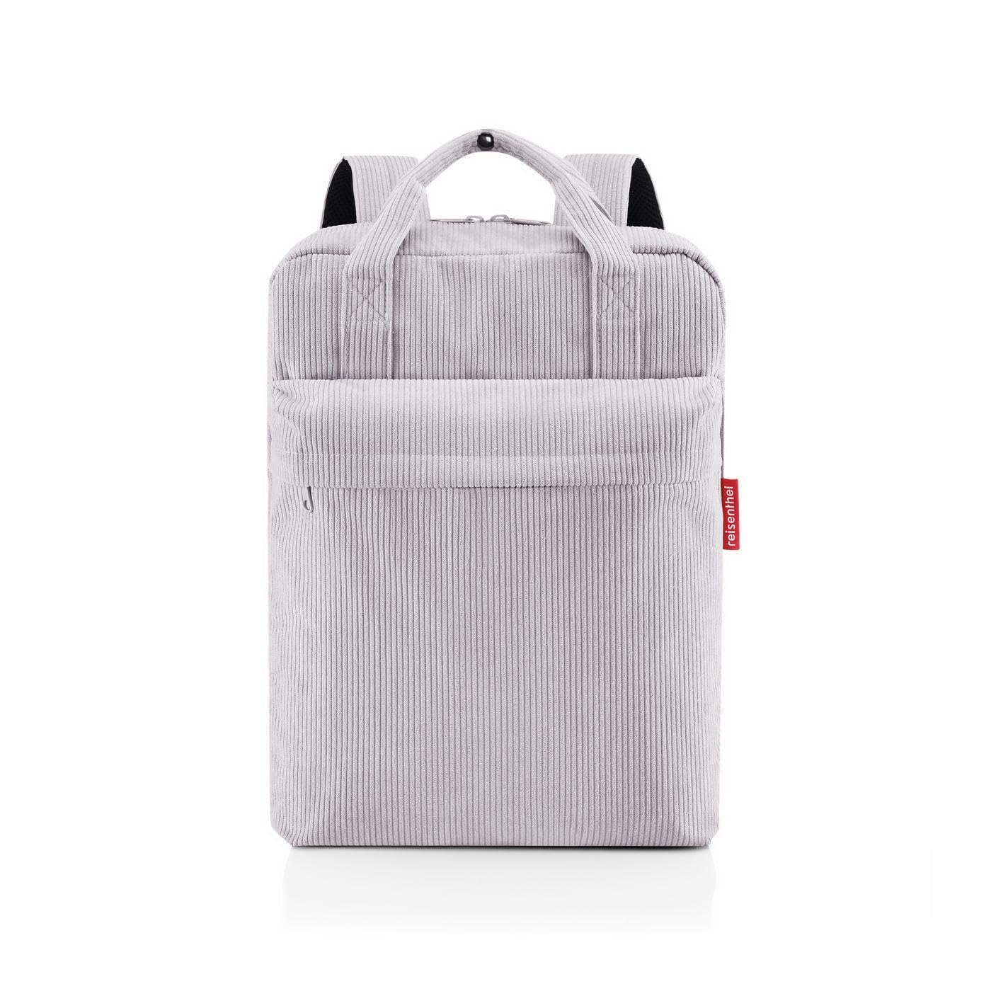 reisenthel allday backpack M cord grey - vielseitiger Rucksack für Alltag, Reisen, Einkaufen oder Arbeit - wasserabweisend, Handgepäck zugelassen