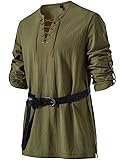 JEMITOP Men's Renaissance Costume Retro Lace Up