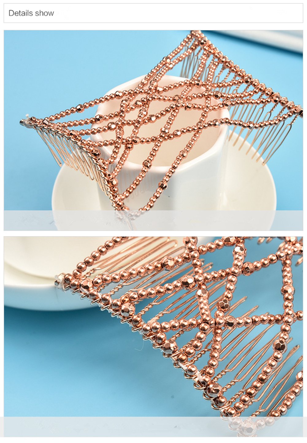 Casualfashion 2 Pcs Magic Beading Easy Stretching Hair Combs Double Clips Hair Styling Accessories for Women Girls Hair Beauty : Beauty