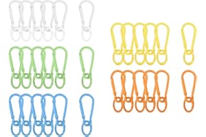 uxcell Spring Snap Clip, Keychain Clips Buckle with Spring O Ring Snap Link for Backpack Clasps, DIY Bag, Handbag, Purse