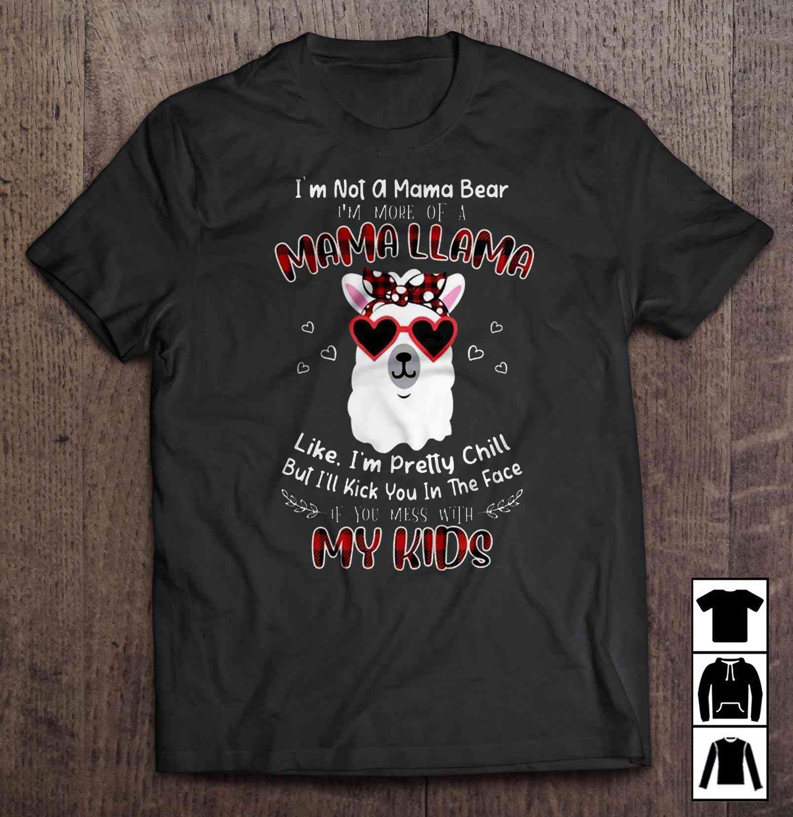 I’m Not A Mama Bear I’m More Of A Mama Like I’m Pretty Chill Glasses Plaid T-shirt L