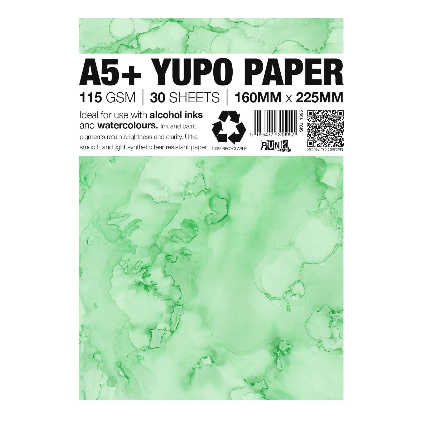 Yupo Paper - Alcohol Inks - Yupo Paper A5 - Alcohol Ink Art Paper - for Artists and Painters - 30 Sheets - 115gsm - A5+ - 160mm x 225mm