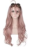 AMZCOS 30 Inches Long Wavy Pink Synthetic Wig with