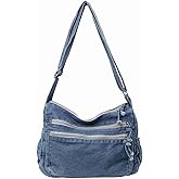 Large Denim Purses for Women Denim Tote Bag Casual Retro Crossbody Lightweight Shoulder Bag Canvas Handbags