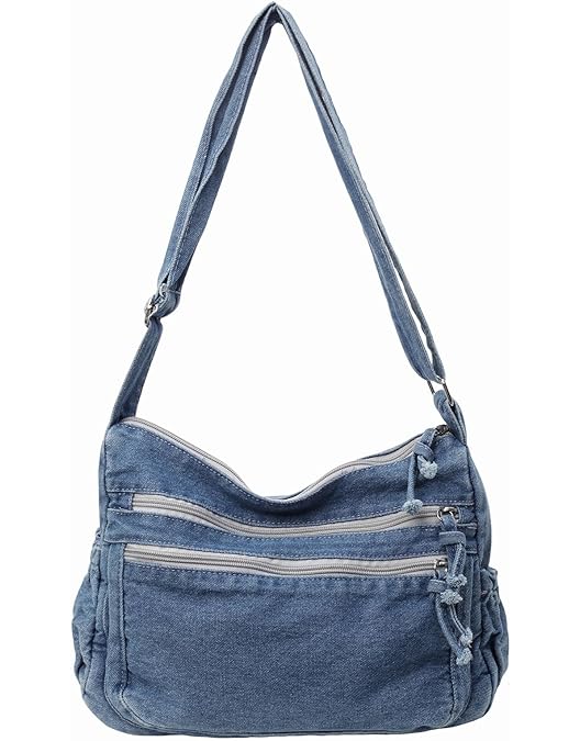 Amazon.com: Women's Retro Large Canvas Denim Shoulder Bag Denim