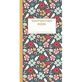 Composition Notebook: Small Dot Grid notebook (Standard Traveler's Notebook Sized Notebook Gray Christmas Floral)