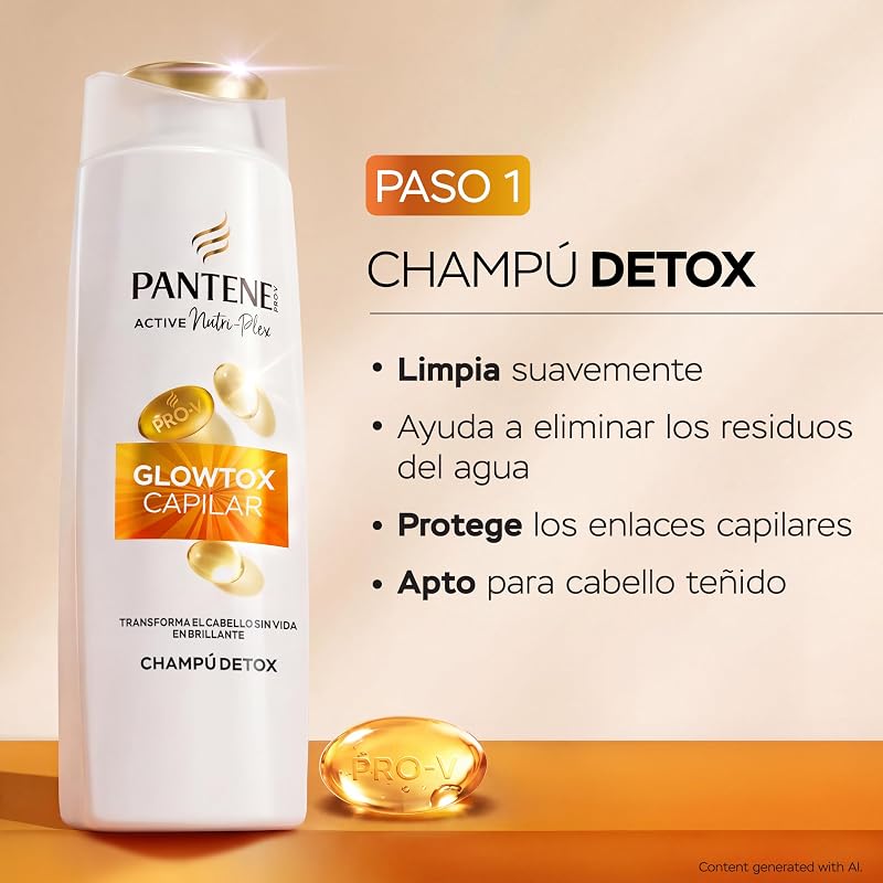 Pro-V Glowtox Capilar Champú Detox + Acondicionador Pelo Brillante — foto 4 de 6