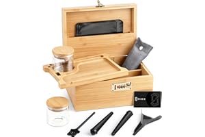 OZCHIN Large Bamboo Box with Combination Lock Decorative box for Home Great Gift Choice Storage Lockbox with Storage Jar, Christmas Gifts for Men Women