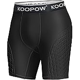 KOOPOW Youth Boys Padded Sliding Shorts with Cup Pocket, Compression Slider Underwear for Baseball Football, Lacrosse