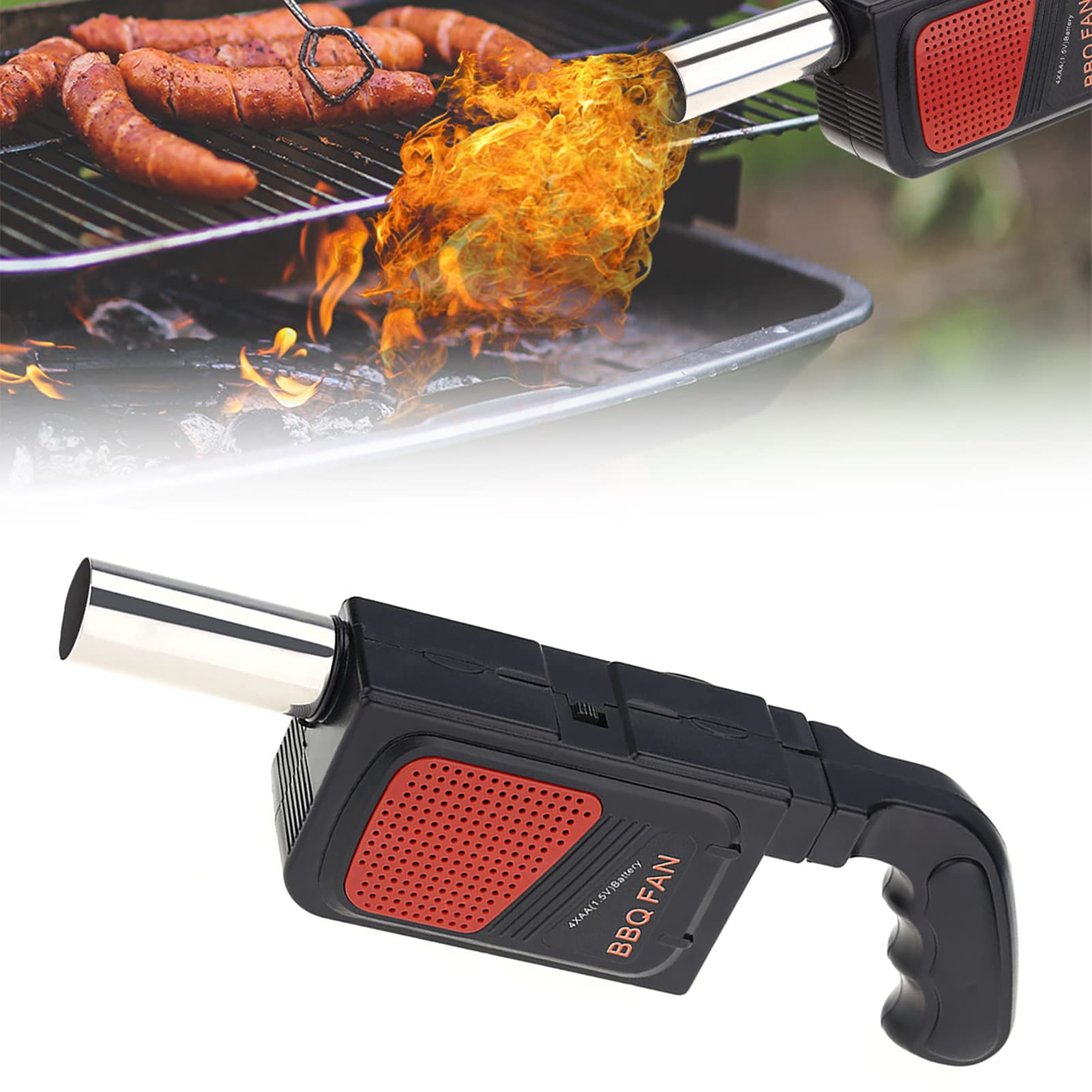 Zerodis Portable Handheld Electric BBQ Cooking Fan Air Blower Fire Bellows Tool for Outdoor Camping Cook Picnic Barbecue
