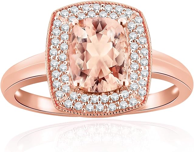 Amazon Com Diamond Wish 10k Rose Gold 1 1 5ct Cushion Cut And 1