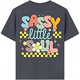 Girls Letter Graphic Tees Summer Casual Cute T Shirts Crew Neck Short Sleeve Tops