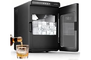 Sunvivipro Crystal Clear Ice Maker, Compact Countertop Ice Machine, 3 x 1.6 Ice Cubes in10-Mins, Self-Cleaning, LED Light & Timer, Portable Electric Ice Maker for Kitchen, Bar, RV, Black