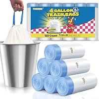 Plasticplace Müllbeutel Mit Kordelzug – 4–6 Gallon, Weiß, 200 Stück, Für Auto & Kleine Mülleimer
