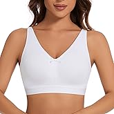 sheroine Women's Cotton Wirefree Plus Size Unlined Bra Full Coverage Non-Padded Ultrathin Comfort Everyday Soft Bras