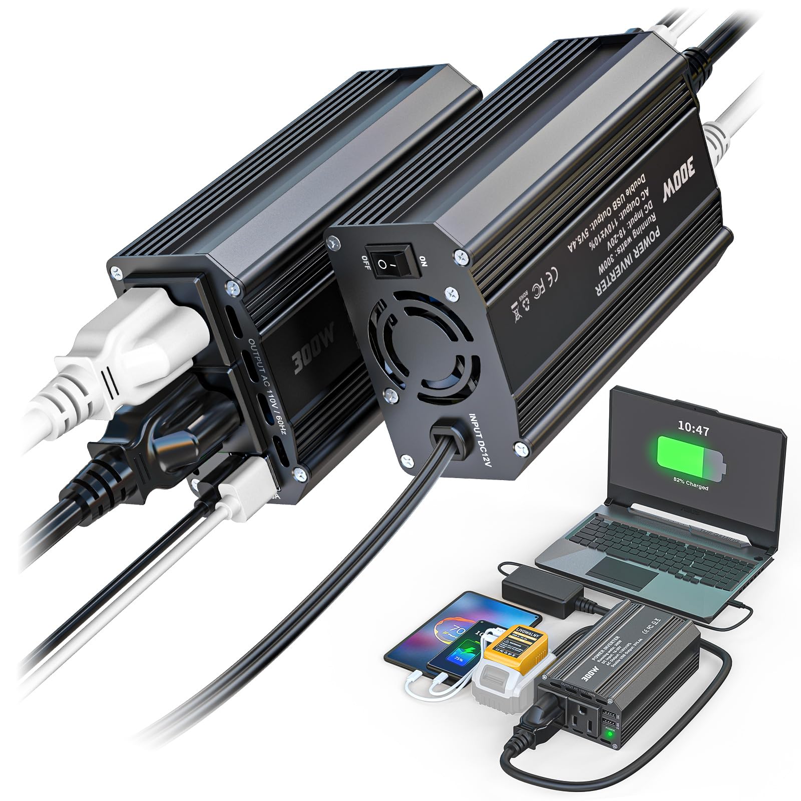 2PCS 300W Battery Charger Compatible with