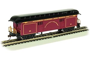 Old-Time Baggage Car with Round End Clerestory Roof - Santa FE - HO Scale