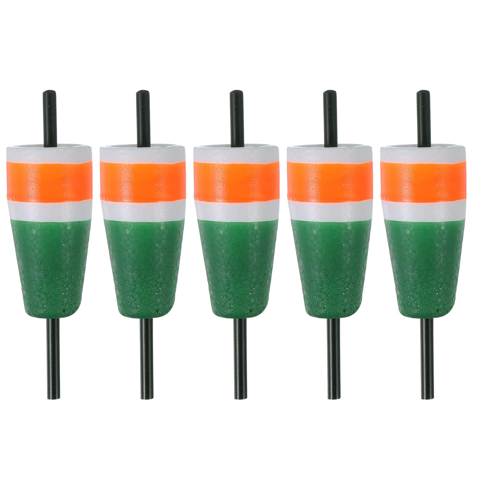 PATIKIL Popping Cork Floats 3.3 Inch / 8.5cm, 5 Pack EVA Fishing Trout Float Bobber for Catfish Trout Bass, Orange Green