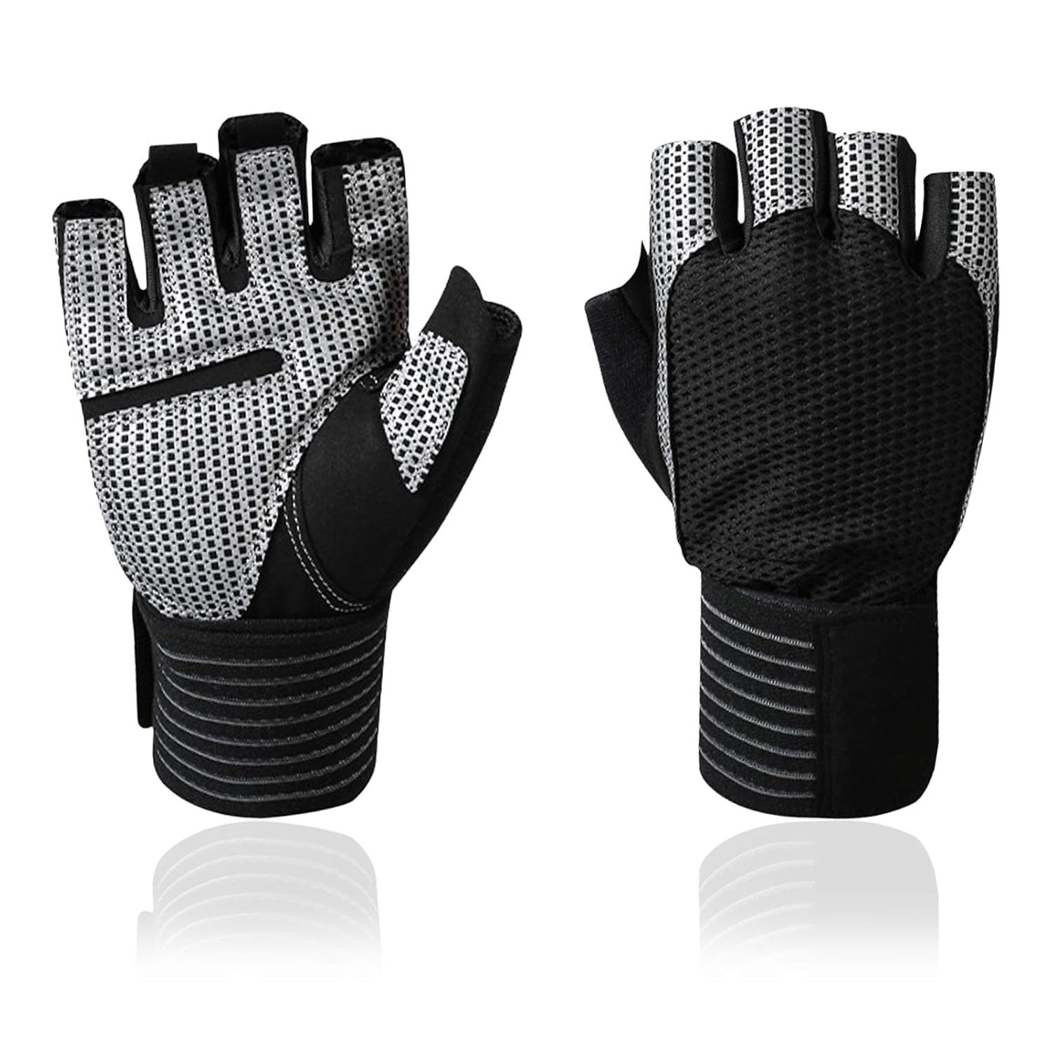 Decdeal Full Wrist Protection Fitness Gloves Half Finger Sports Gloves