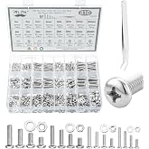 Mr. Pen- Nuts and Bolts Assortment Kit, 810 pcs | Stainless Steel M3 M4 M5 M6 Phillips Pan Head Assorted Nuts and Bolts, Machine Screw Assortment Kit with Clear Storage Box